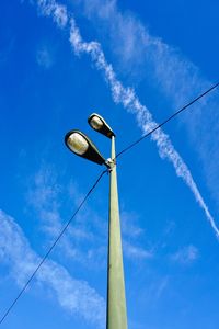Street lamp and blue sky on the street in bilbao city, spain