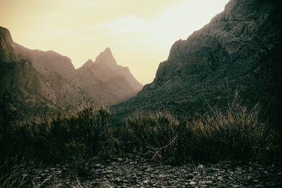 Scenic view of mountains against sky