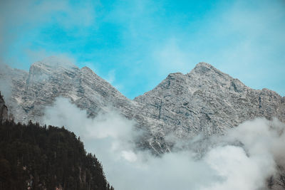 Low angle view of mountain against sky