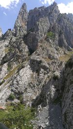 Low angle view of mountain against sky