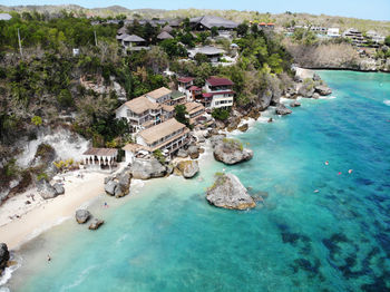 High angle view of beach