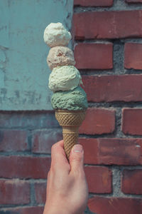 Ice cream cone with nice balance