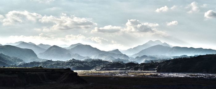 Scenic view of mountains against sky