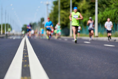 People running on road