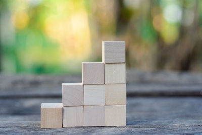 Close-up of wooden blocks