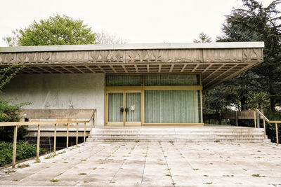 Entrance of building against sky