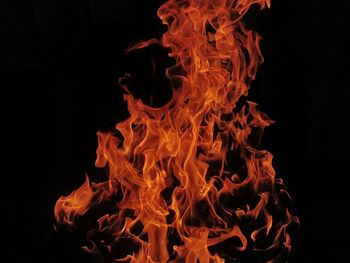 Close-up of fire against black background