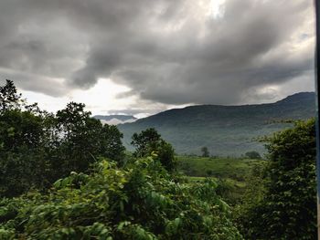 Scenic view of mountains against sky