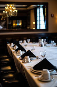 View of tea cup on table in restaurant
