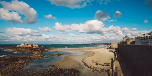 Panoramic view of beach against sky