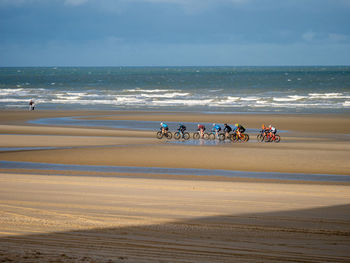 Bike race competition at the beach