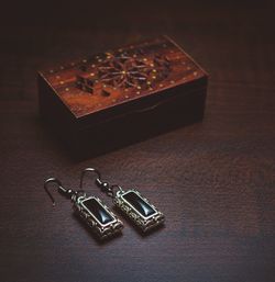 Close-up of box on the wall