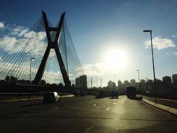 View of city street against sky