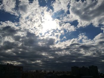 Low angle view of cityscape against sky