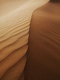 High angle view of sand dune
