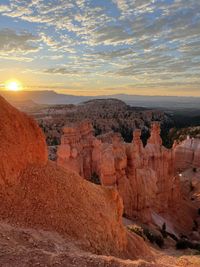 Rock formations at sunset