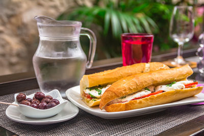 Close-up of food on table