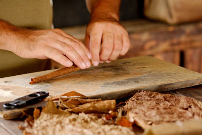 Making cuban cigars by hand in vinales, cuba.