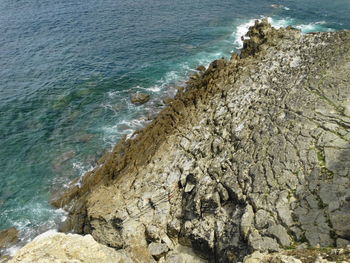 High angle view of sea shore