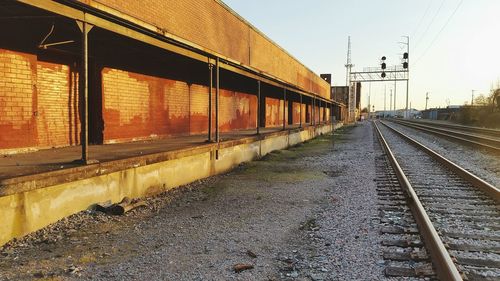 Railroad tracks on railroad track