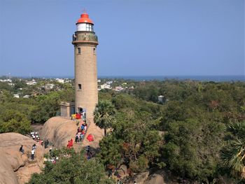 View of lighthouse on beach