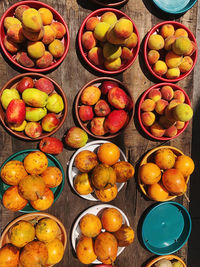 High angle view of fruits for sale in market