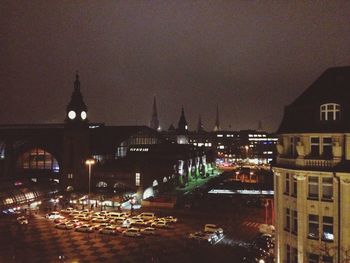 Illuminated city at night