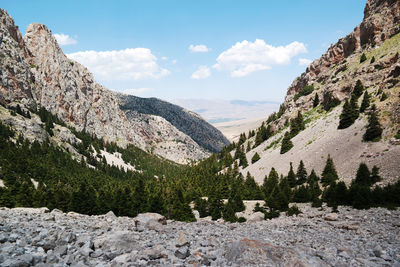 Scenic view of mountains against sky