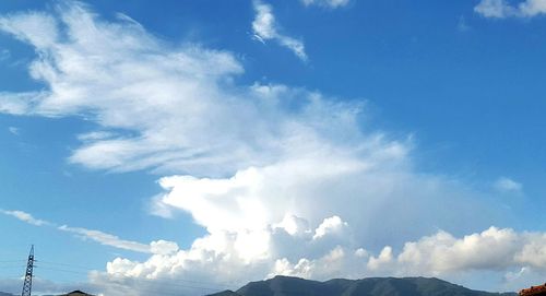 Scenic view of mountains against cloudy sky