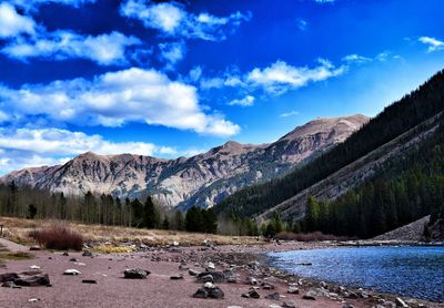 Scenic view of mountains against sky