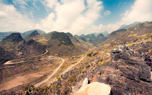Scenic view of mountains against sky