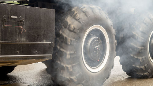 Close-up of tire track