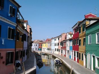 View of buildings against blue sky
