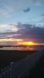 Scenic view of sea at sunset