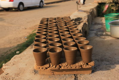 Row of pots