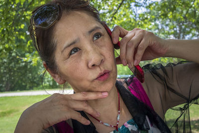 Close-up portrait of a woman