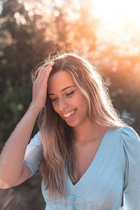Portrait of smiling young woman