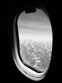 View of landscape through airplane window