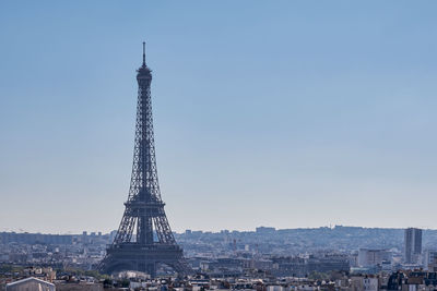 Eiffel tower against clear sky