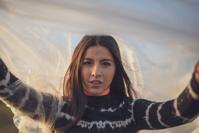 Portrait of beautiful young woman