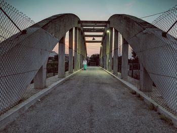 View of footbridge in city