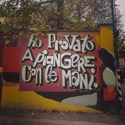Graffiti on wall by street