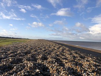 Scenic view of beach against sky