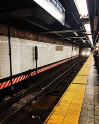 Train on railroad station platform