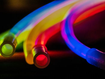 Close-up of light painting on table