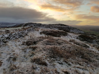 Scenic view of landscape against sky during sunset