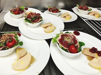 Close-up of food served in plate