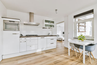 Interior of domestic kitchen in apartment