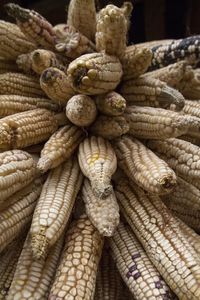Close-up of stacked for sale at market stall