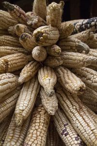 Close-up of stacked for sale at market stall